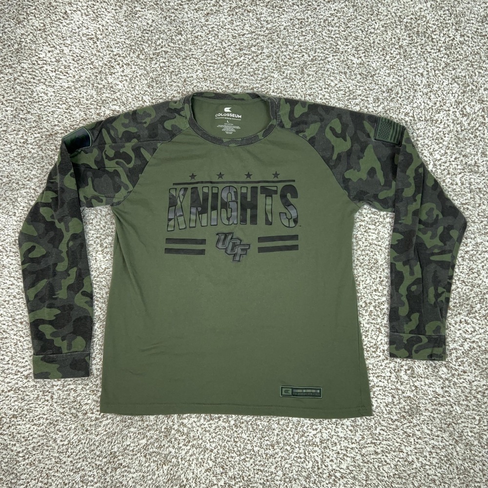 UCF Knights Shirt Mens Large Green Camo NCAA Football Colosseum‎ Athletics